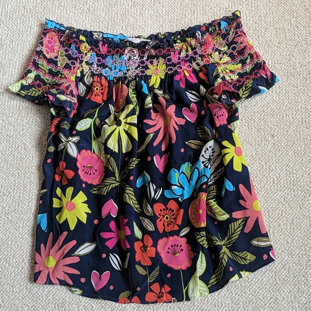 Trina Turk boho off-shoulder top